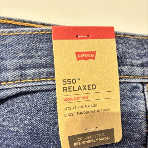 NWT Levi’s 550 Relaxed Fit Leg Blue Denim Jeans Men’s Big & Tall Size 50x30 - Picture 3 of 9